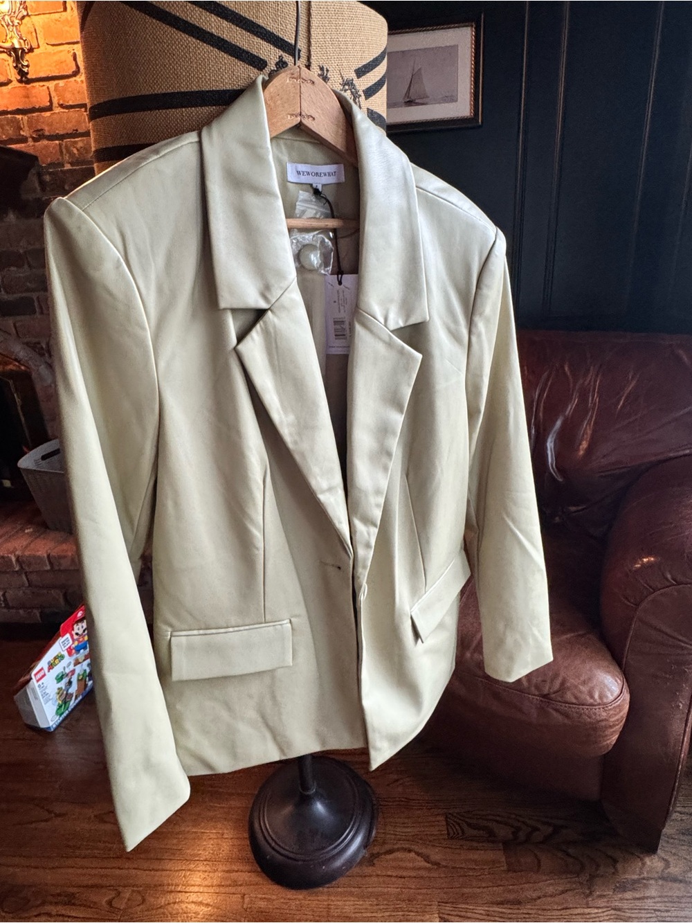 Weworewhat Vegan leather Blazer Jacket - Women size small (oversized)
